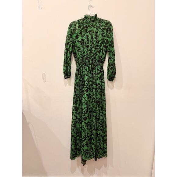 Misa Los Angeles Jocasta Maxi Dress Emerald Green Black Abstract Floral Womens S - Picture 5 of 7